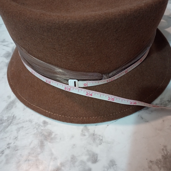 100%Wool Hat Brown With Bow - Picture 9 of 10